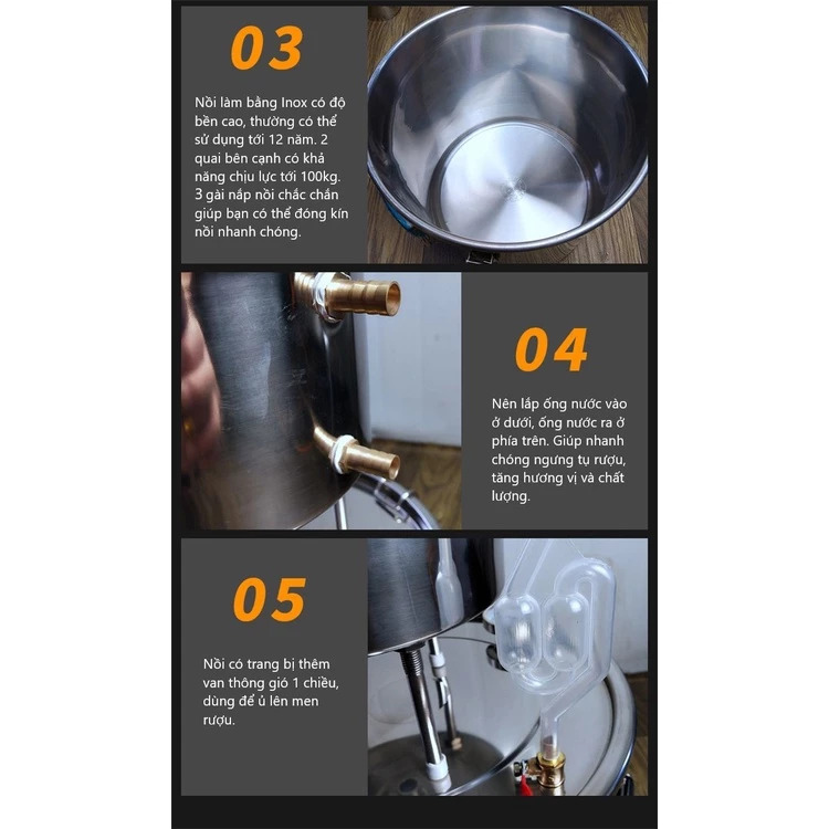 NỒI CHƯNG CẤT RƯỢU TINH DẦU MINI DUNG TÍCH 20L NỒI CHƯNG CẤT RƯỢU TINH DẦU MINI DUNG TÍCH 20L
