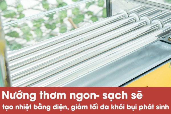 MÁY NƯỚNG XÚC XÍCH TỰ ĐỘNG 7 THANH (KÍNH CONG)