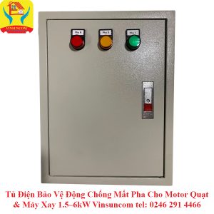 Tủ Điện Bảo Vệ Động Cơ 3 Pha 380V Chống Mất Pha – Quá Tải Cho Motor Quạt & Máy Xay 1.5–6kW Vinsuncom
