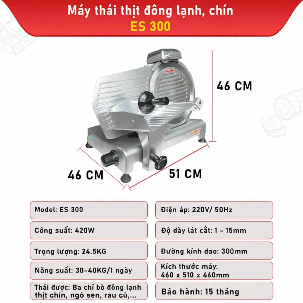 Máy Thái Thịt Chín Thịt Đông Lạnh ES300 Phân Phối Bởi Vinsun Máy Thái Thịt Chín Thịt Đông Lạnh ES300 Phân Phối Bởi Vinsun