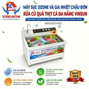 Máy Sục Ozone Và Gia Nhiệt Chậu Đơn 1M2 Rửa Củ Quả Thịt Cá Đa Năng VinSun Máy Sục Ozone Và Gia Nhiệt Chậu Đơn 1M2 Rửa Củ Quả Thịt Cá Đa Năng VinSun