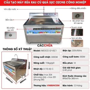 Máy Sục Ozone Và Gia Nhiệt Chậu Đơn 1M2 Rửa Củ Quả Thịt Cá Đa Năng VinSun Máy Sục Ozone Và Gia Nhiệt Chậu Đơn 1M2 Rửa Củ Quả Thịt Cá Đa Năng VinSun