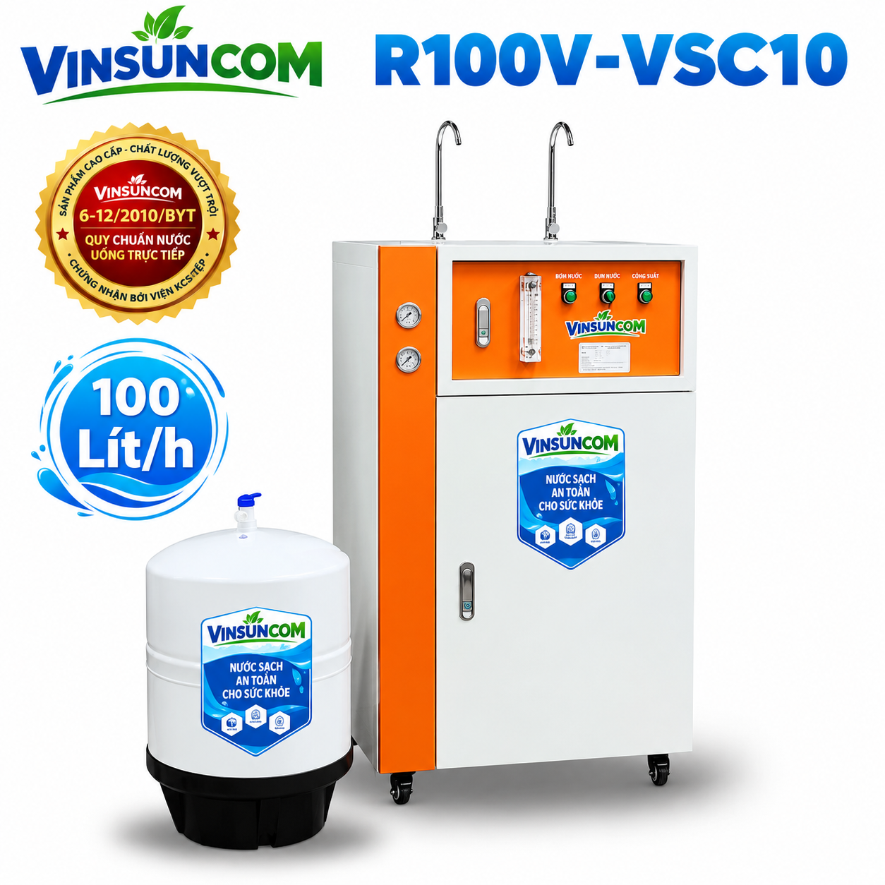 Máy Lọc Nước 100L/H Tinh Khiết 100V màng RO USA Tổng Dùng Đến 500 Người VinSun Phân Phối Máy Lọc Nước 100L/H Tinh Khiết 100V màng RO USA Tổng Dùng Đến 500 Người VinSun Phân Phối